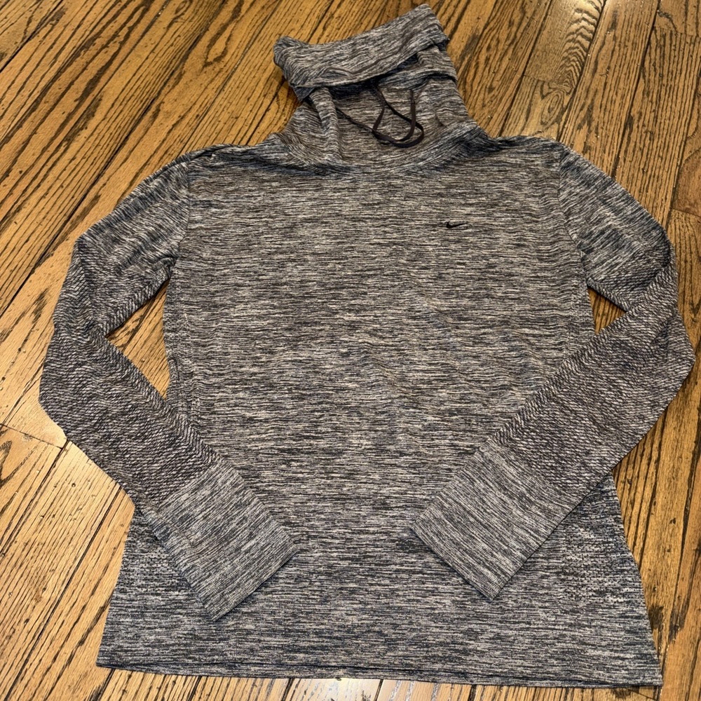 NIKE DRI-FIT‎ Women's Cowl Neck Pullover Large Lightweight Heather Gray